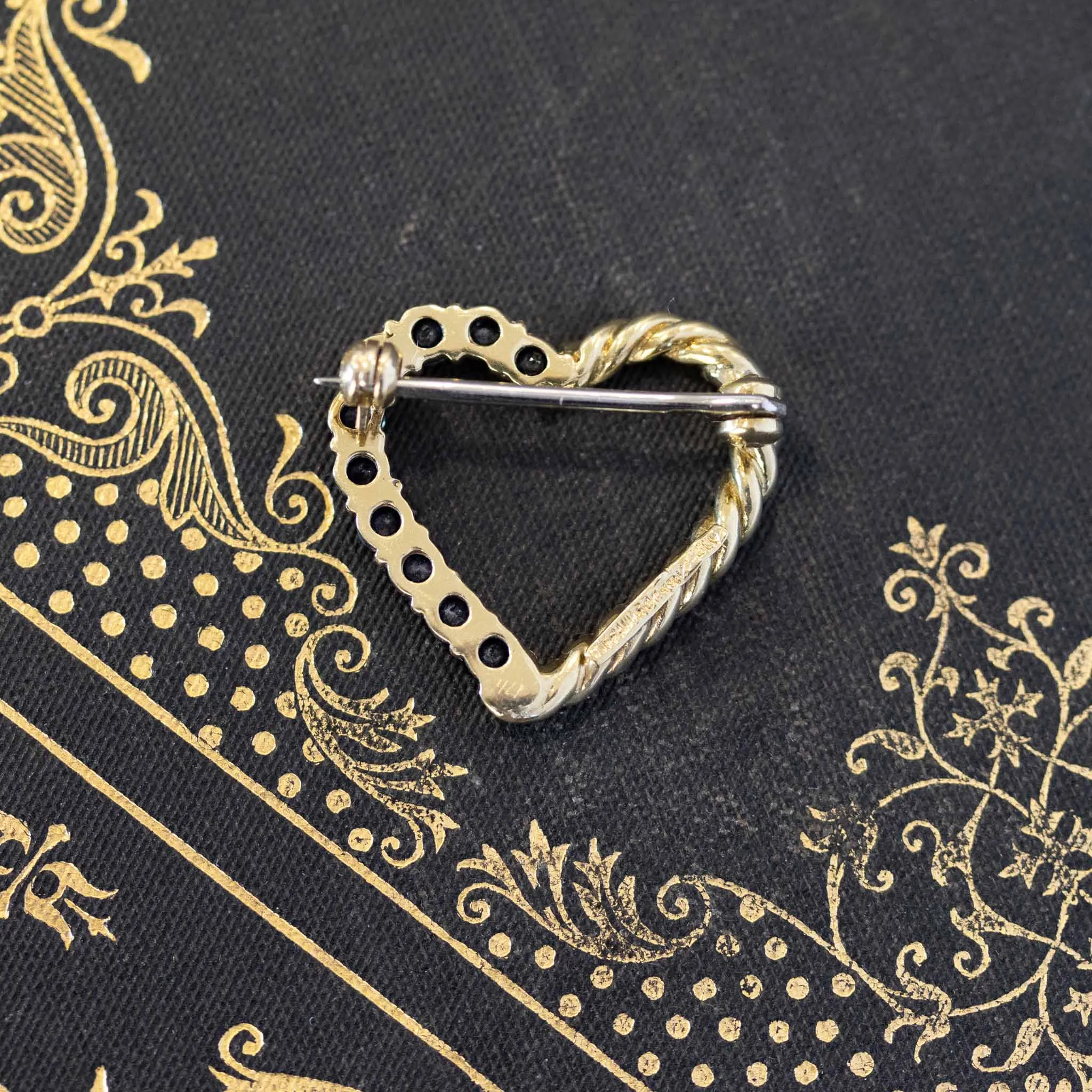 1.25ctw Vintage Tiffany & Co. Sapphire Heart Brooch