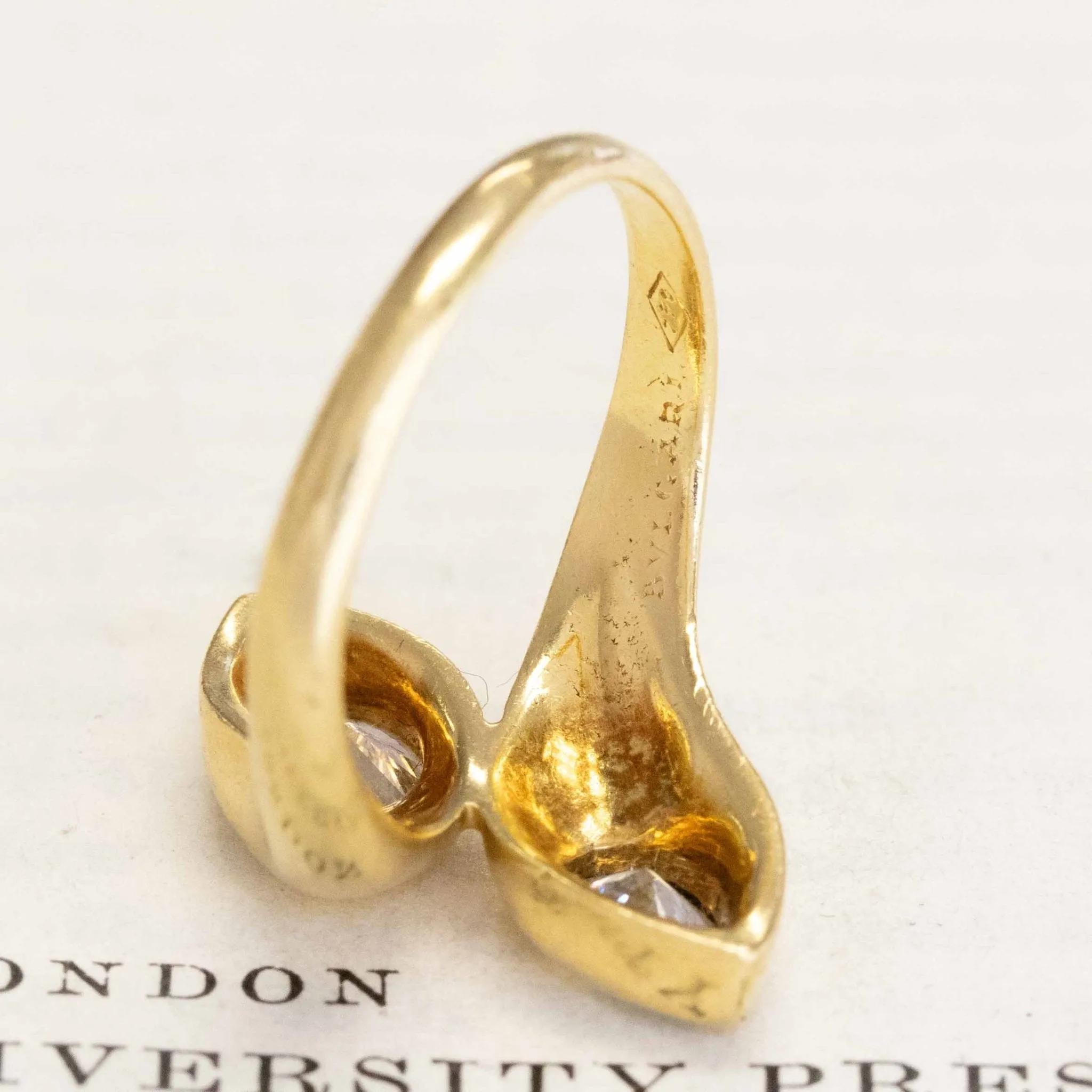 1.26ctw Vintage Pear Cut Diamond Bypass Ring by Bvlgari