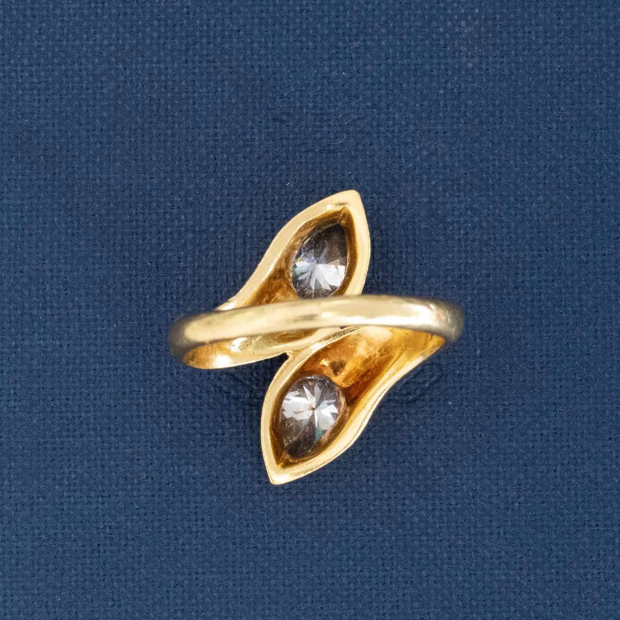 1.26ctw Vintage Pear Cut Diamond Bypass Ring by Bvlgari