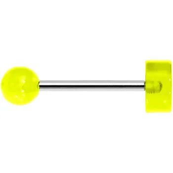 14 Gauge 5/8 Neon Green Acrylic Behind the 8 Ball Tongue Ring