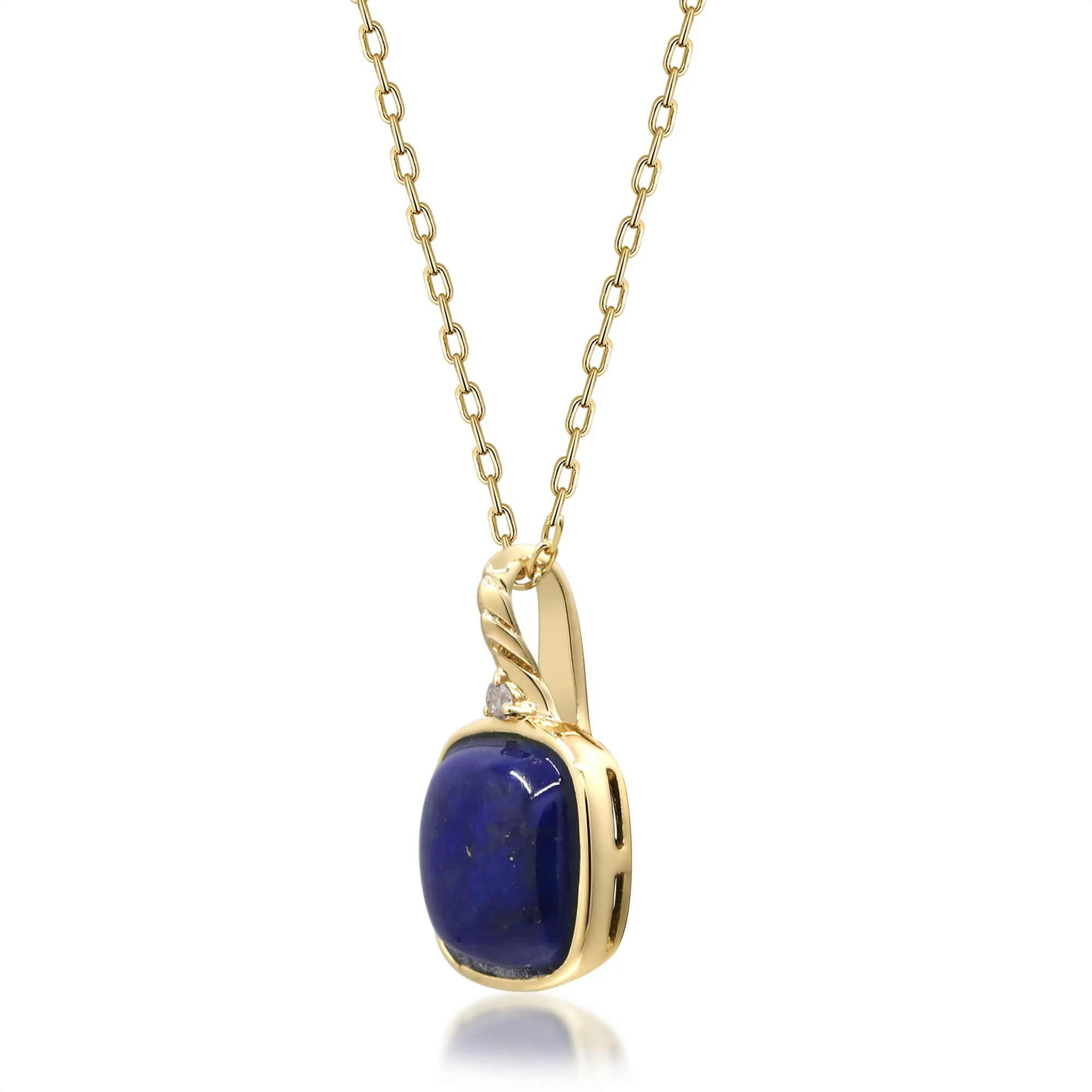 14K Yellow Gold Lapis Pendant