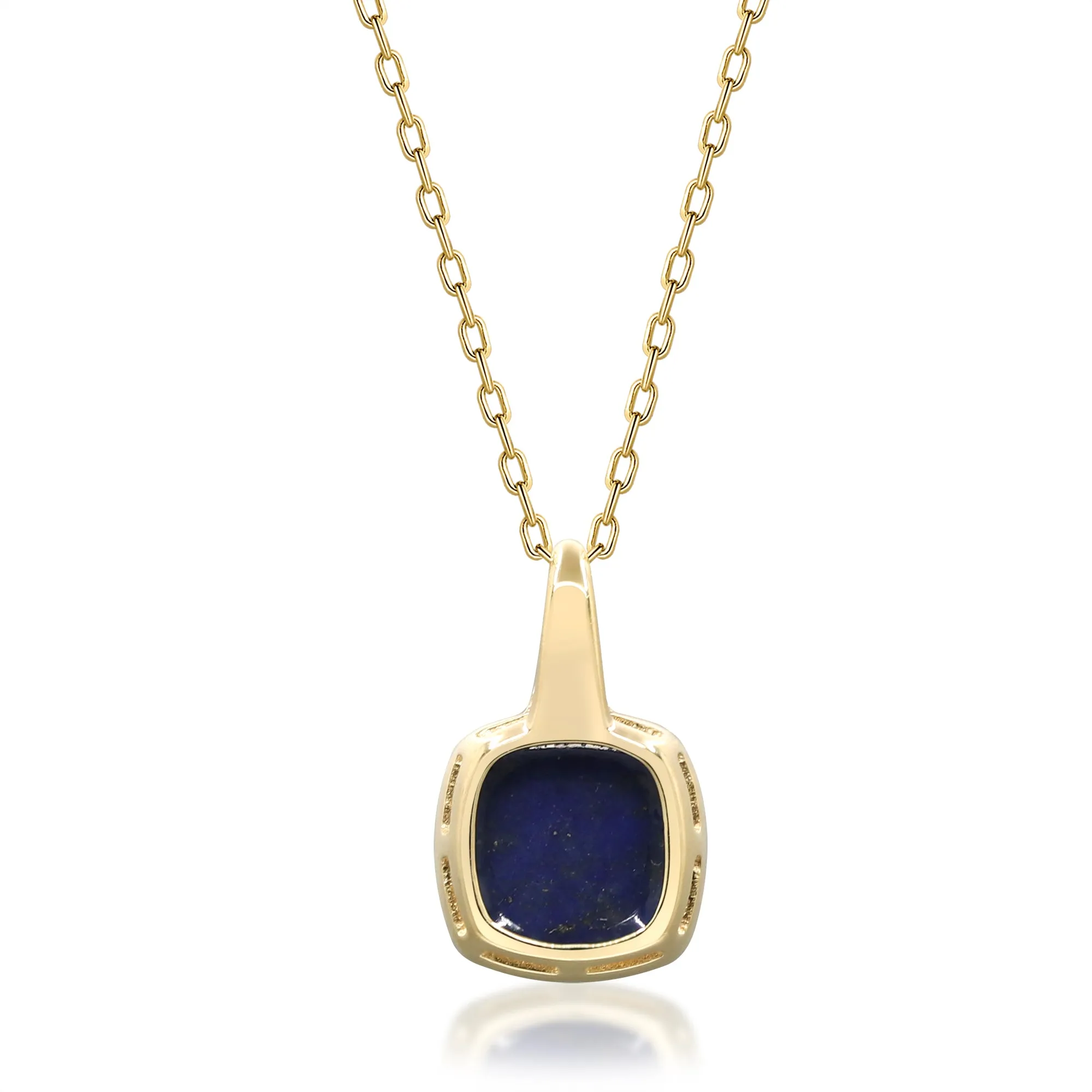 14K Yellow Gold Lapis Pendant