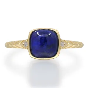 14K Yellow Gold Lapis Ring