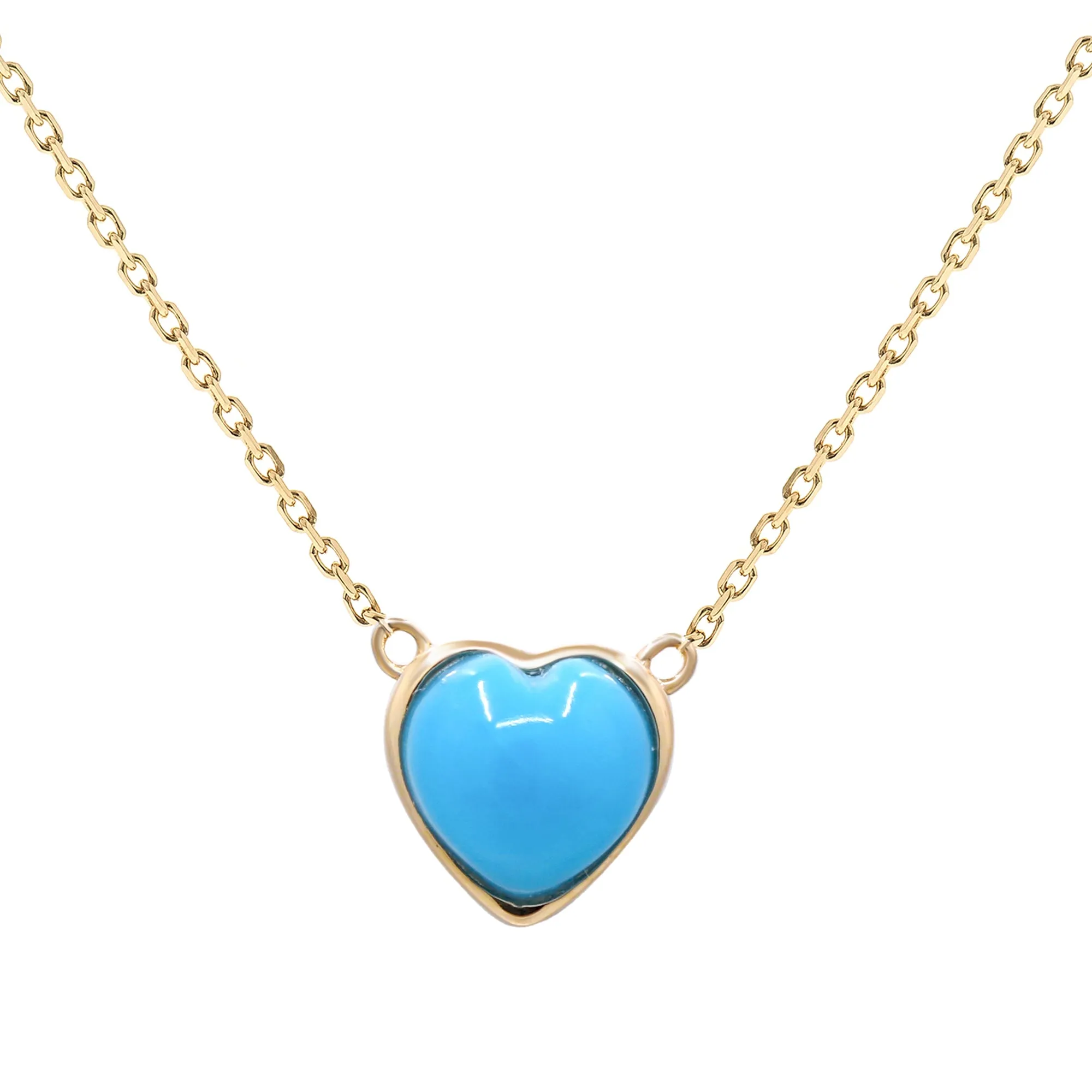 14K Yellow Gold Turquoise Pendant
