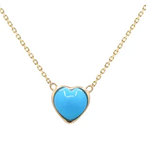 14K Yellow Gold Turquoise Pendant