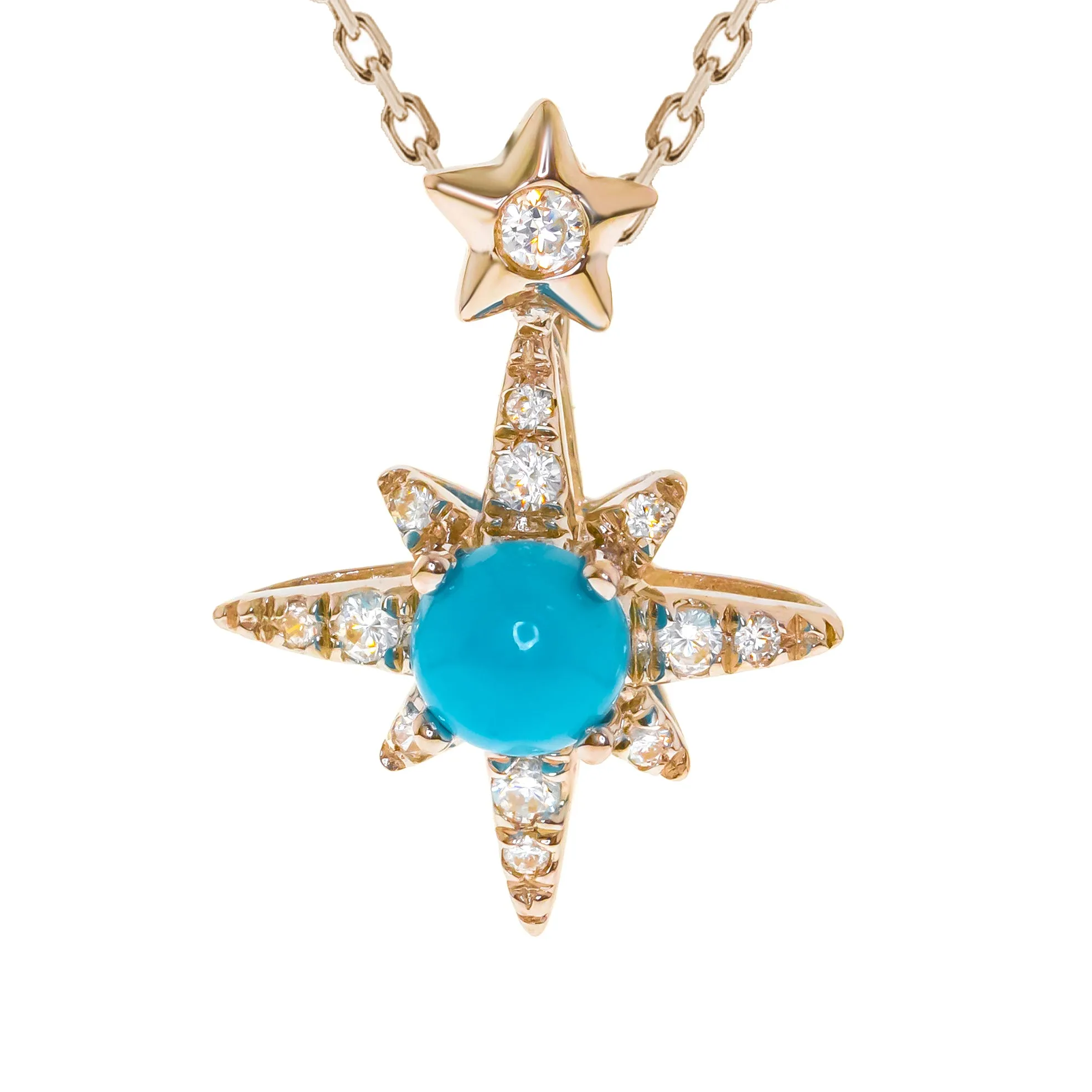 14K Yellow Gold Turquoise Pendant