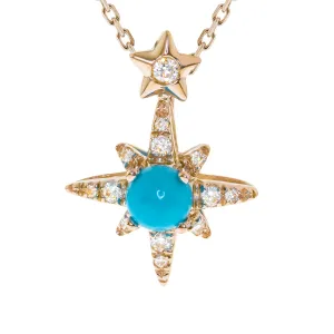 14K Yellow Gold Turquoise Pendant