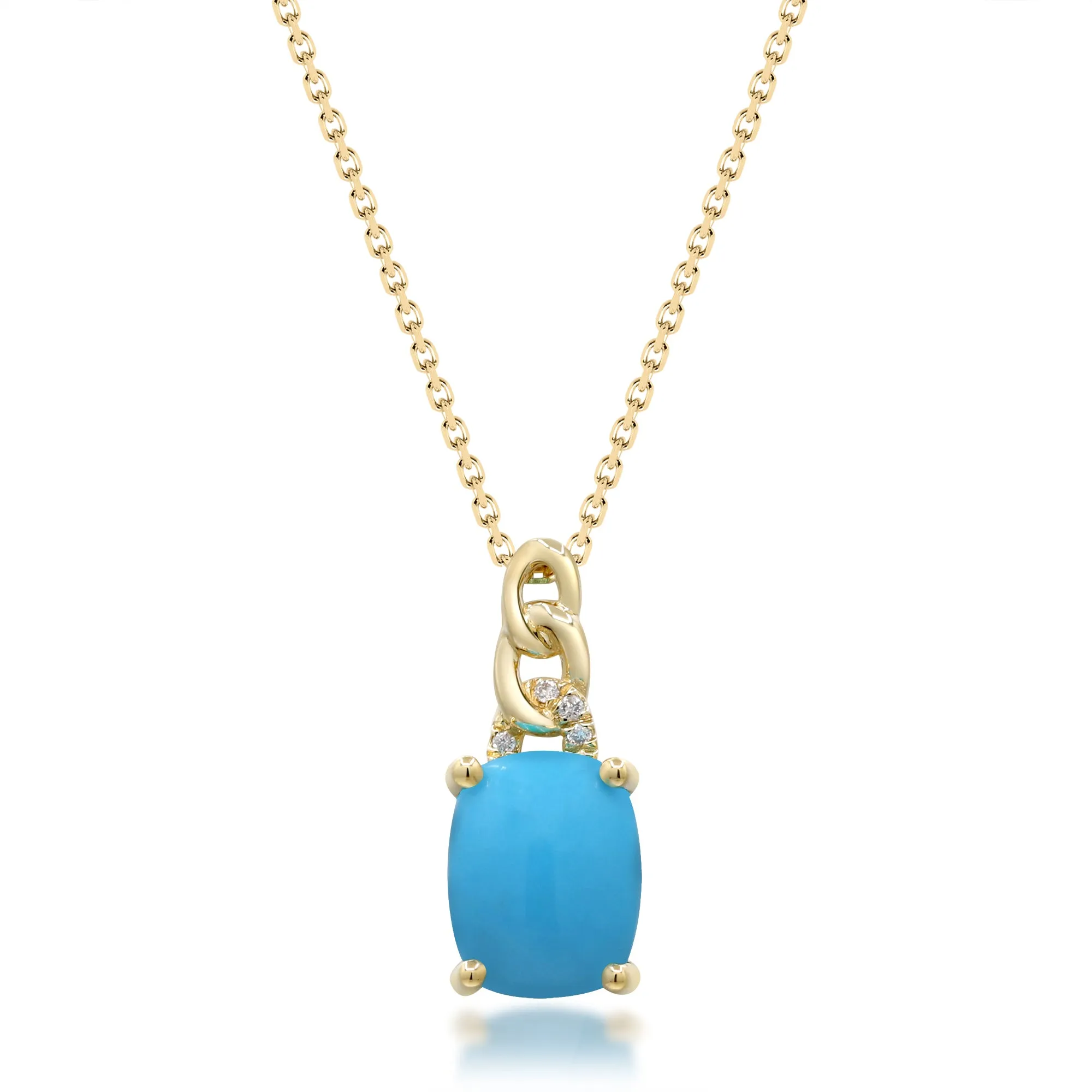 14K Yellow Gold Turquoise Pendant