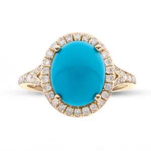 14K Yellow Gold Turquoise Ring