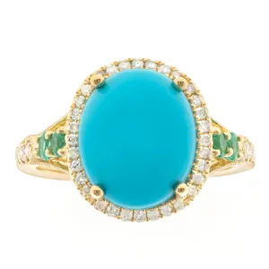 14K Yellow Gold Turquoise Ring
