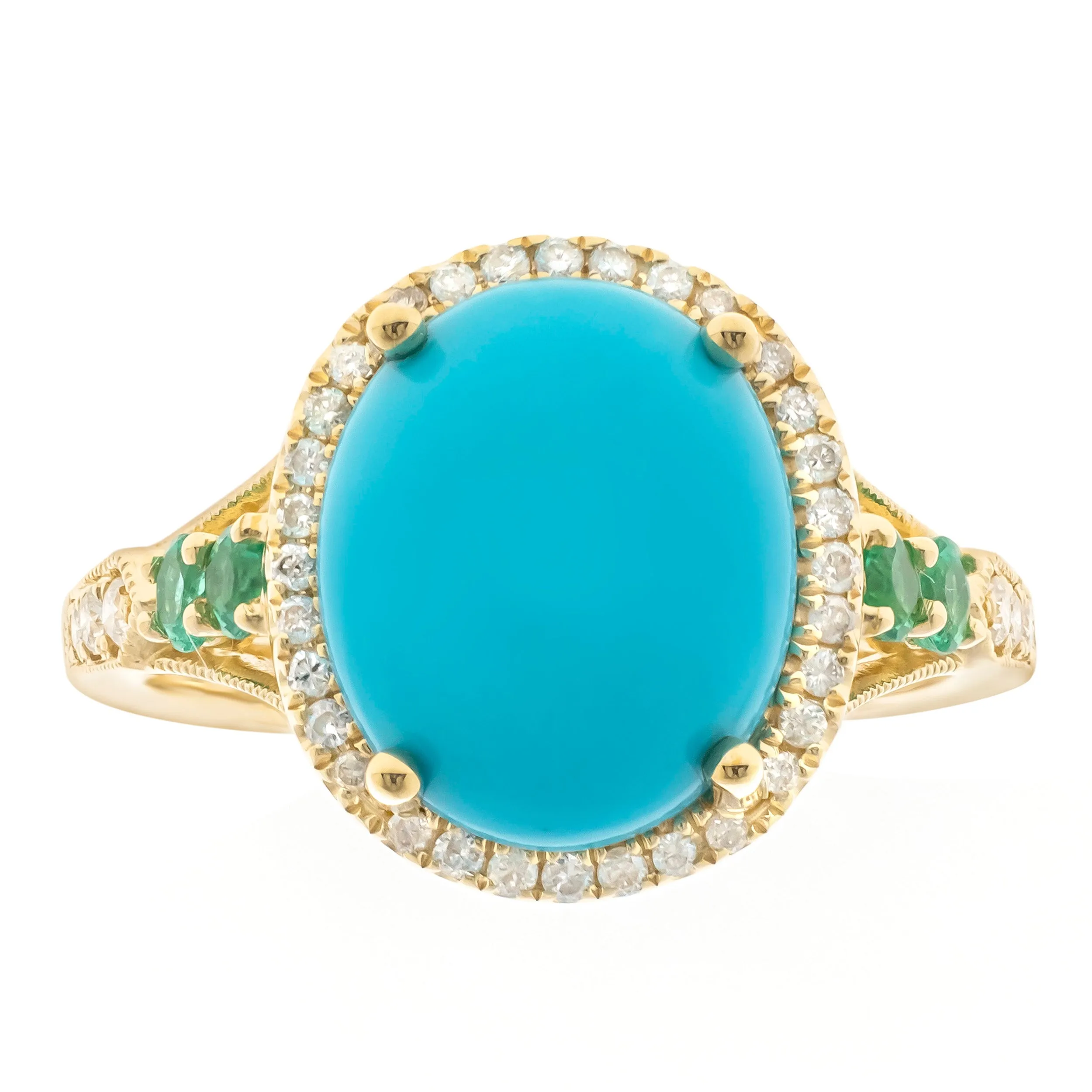 14K Yellow Gold Turquoise Ring