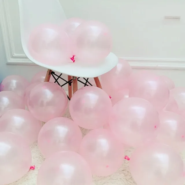 18pcs 10inch Gold Silver Pink Chrome Latex Balloons