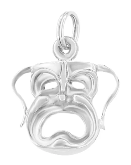 1960's Melpomene Tragedy Mask Charm Pendant in 14 Karat Gold