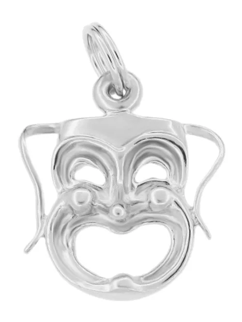 1960's Thalia Muse Comedy Mask Charm in 14 Karat Gold