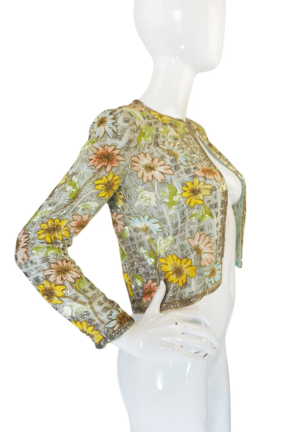1970s Chanel Haute Couture Lesage Bead, Sequin & Embroidered Silk Jacket