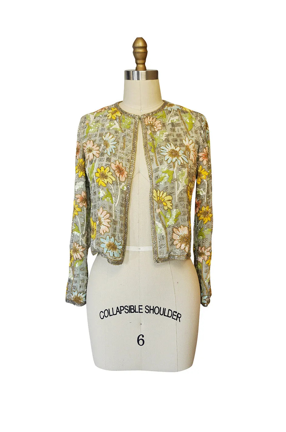 1970s Chanel Haute Couture Lesage Bead, Sequin & Embroidered Silk Jacket