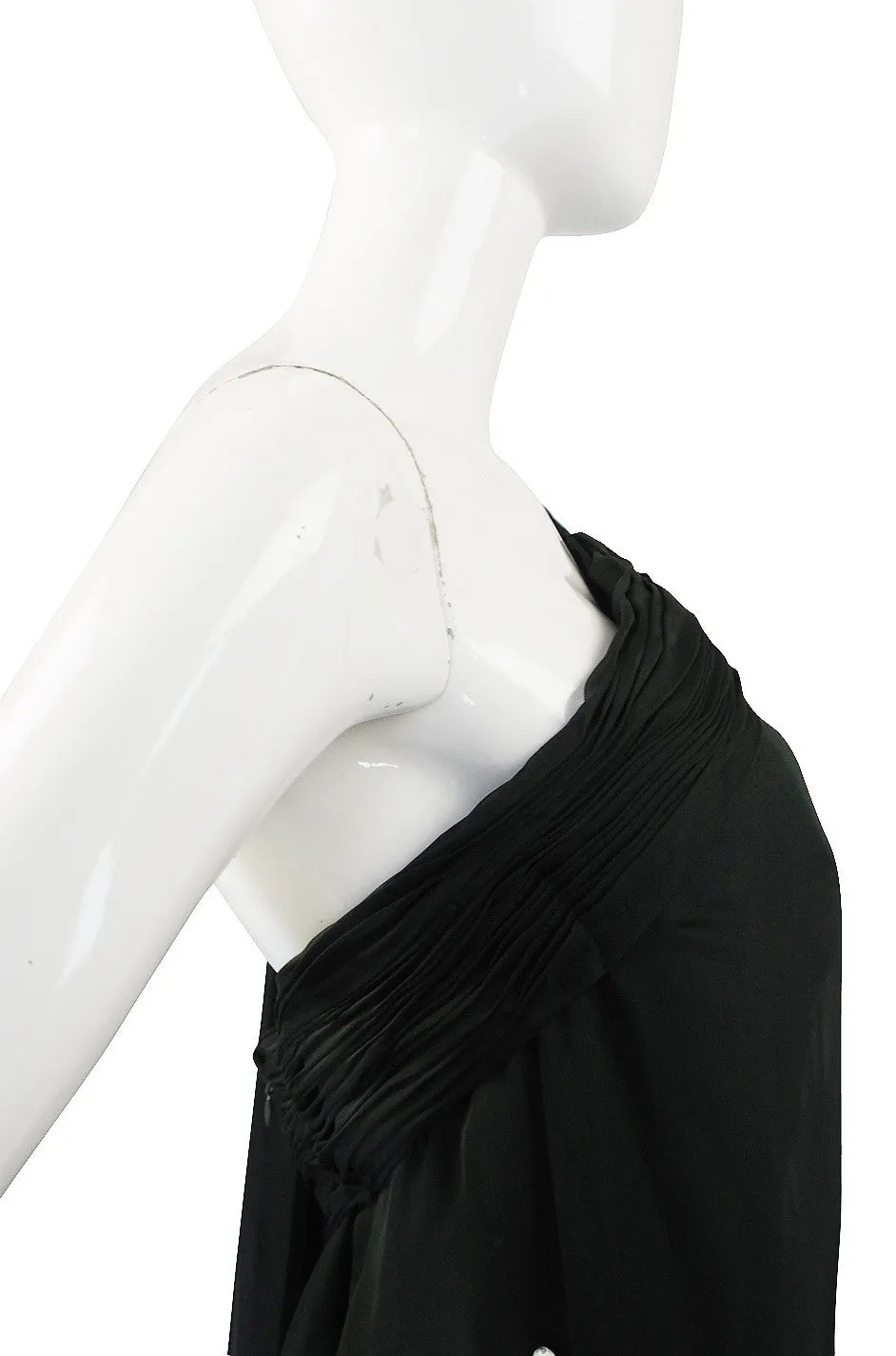 1980s Green Silk Chiffon Oscar De La Renta Gown