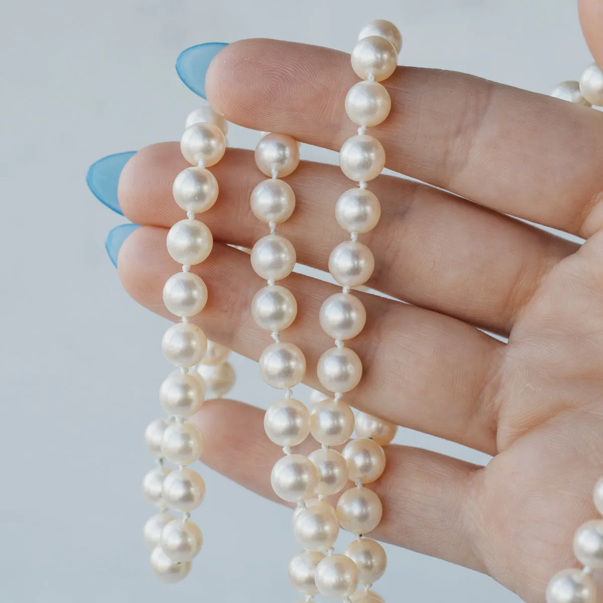 32" 7mm Off-White Akoya Pearl Opera Strand
