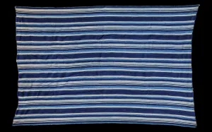 3.5x5 Indigo Blue Striped Textile