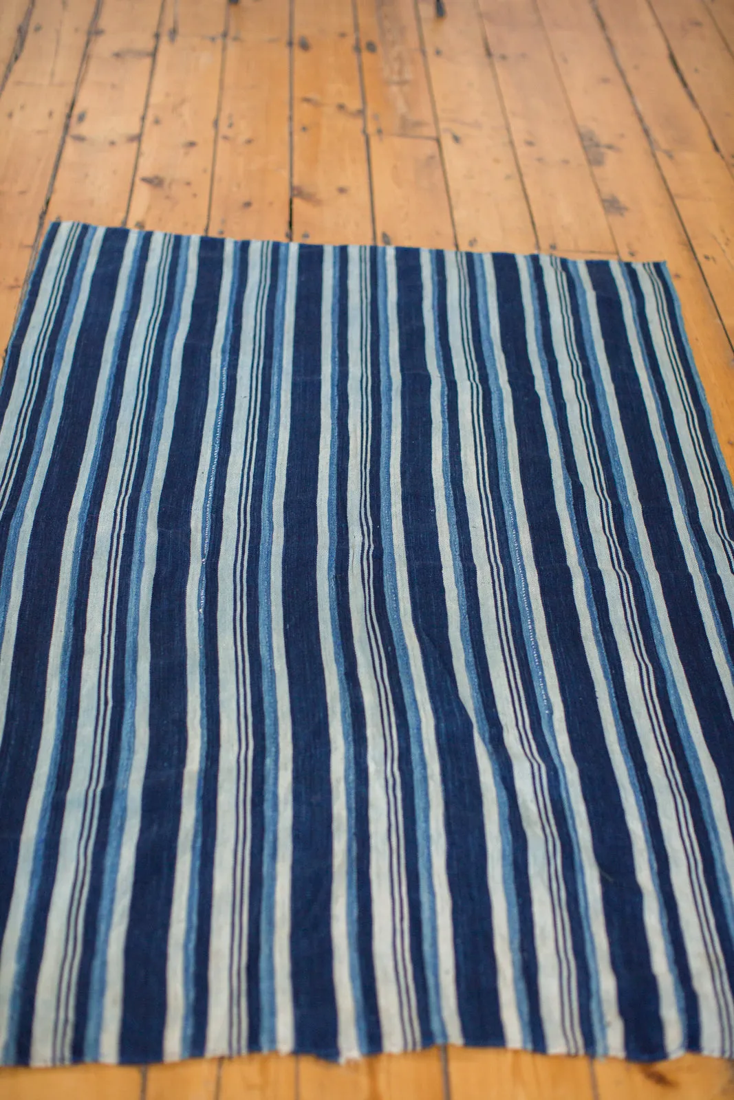 3.5x5 Indigo Blue Striped Textile