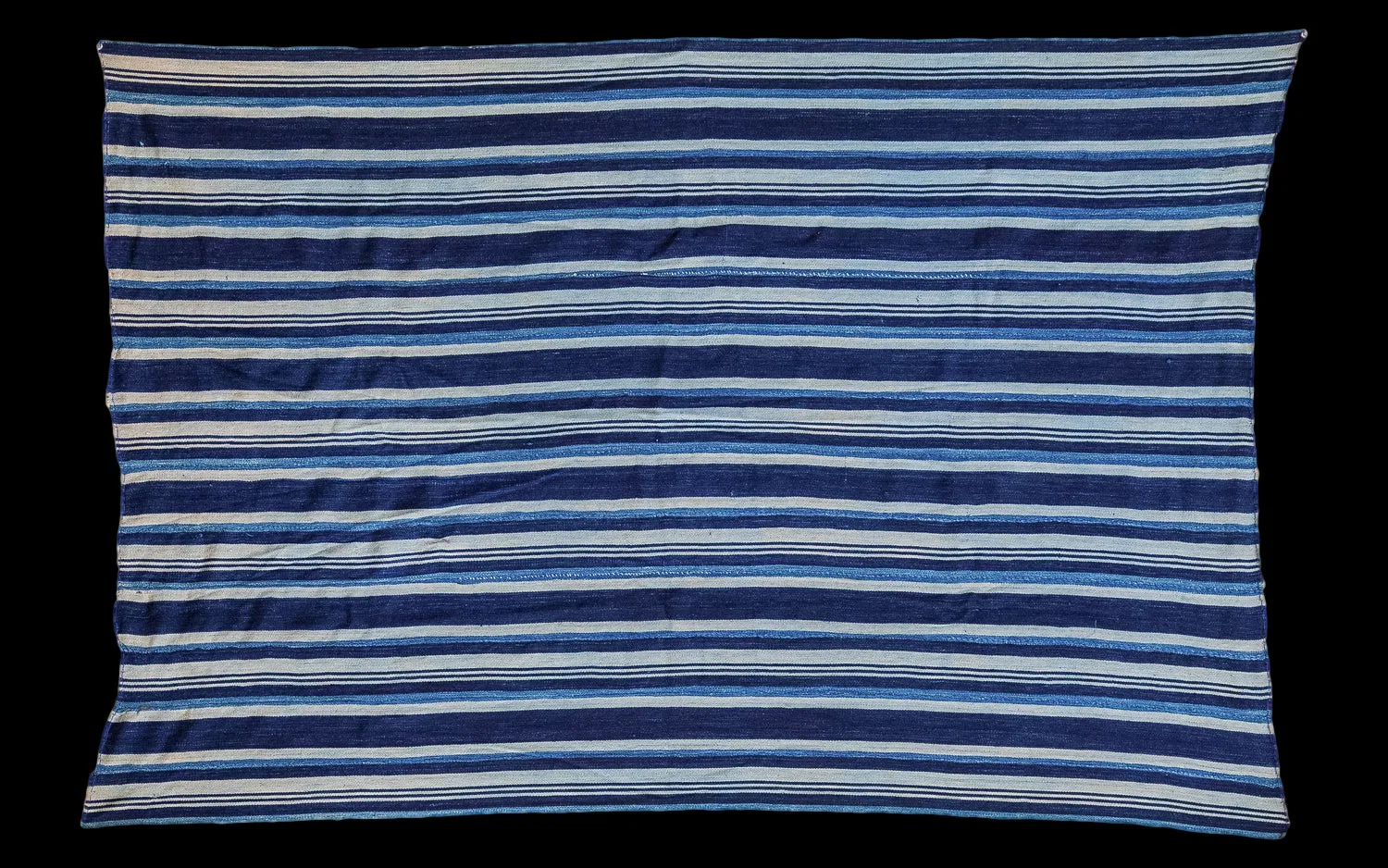 3.5x5 Indigo Blue Striped Textile