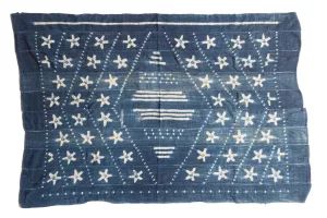 3.5x5.5 Batik Indigo African Textile Throw