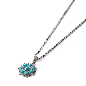 Adaa Turquoise Silver Chain Pendant by MOHA