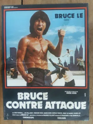 Affiche BRUCE CONTRE ATTAQUE   BRUCE LEE  André KOOB Karaté  40x60cm*