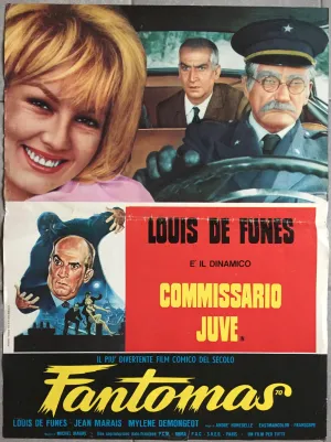 Affiche Italienne FANTOMAS Hunebelle JEAN MARAIS Mylène Demongeot LOUIS DE FUNES