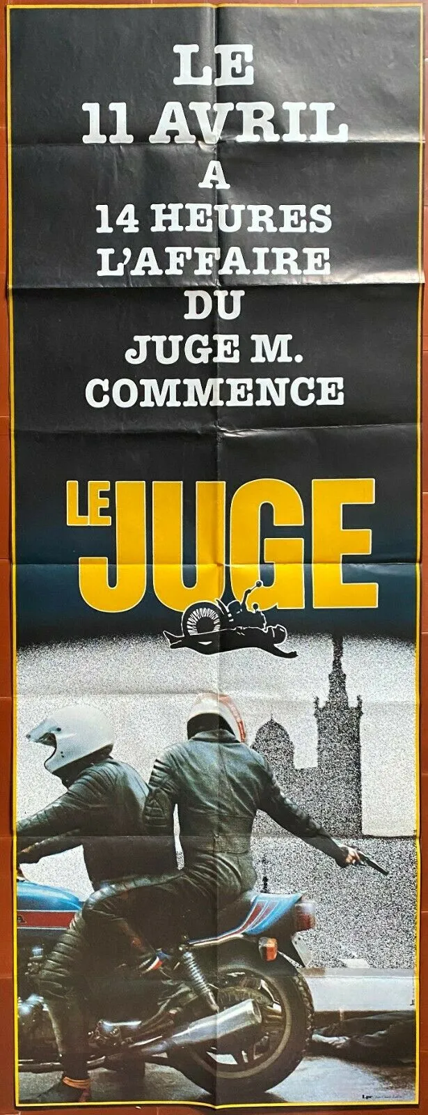 Affiche LE JUGE Richard Bohringer JACQUES PERRIN Moto Justice 60x160cm