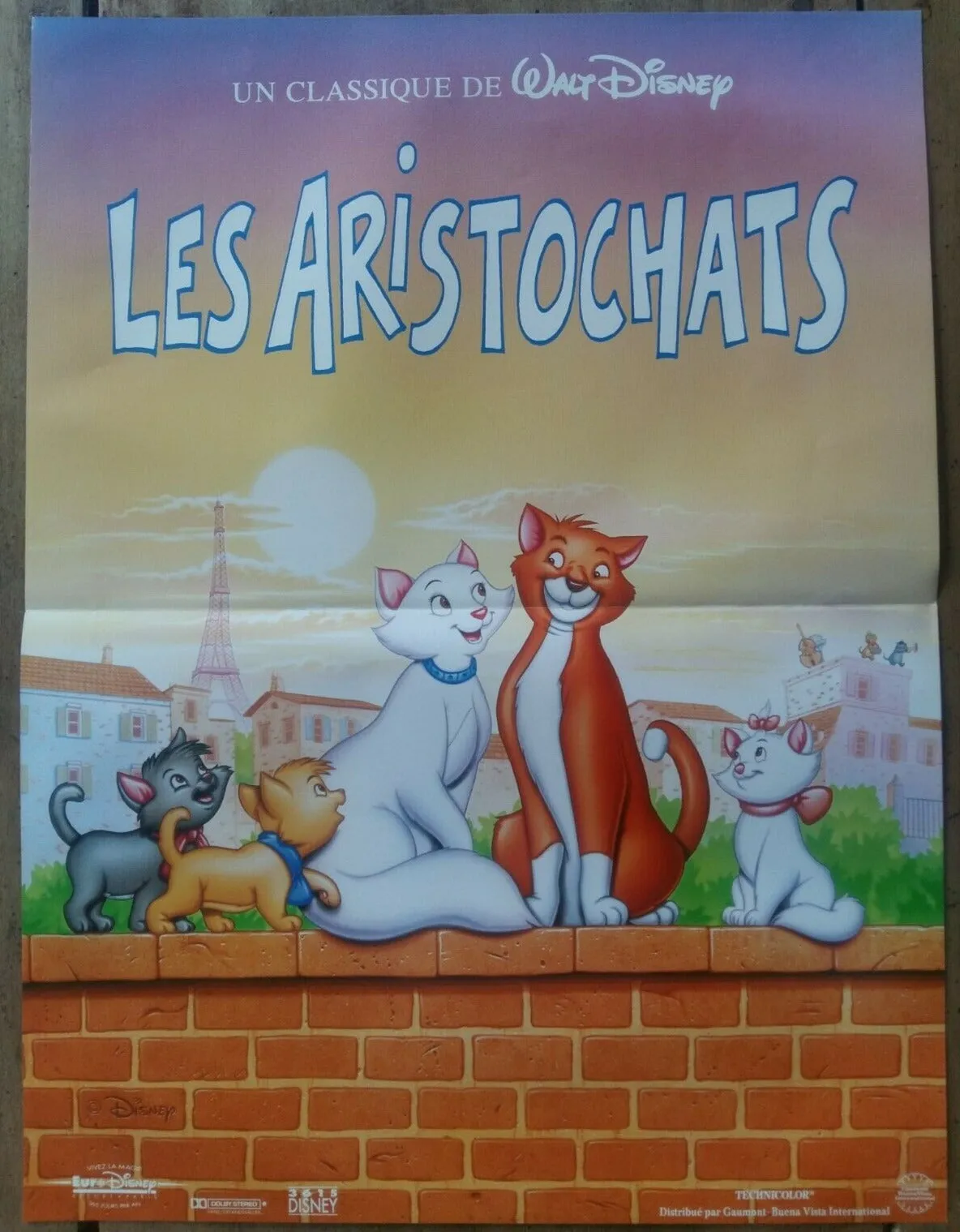 Affiche LES ARISTOCHATS Walt DISNEY Dessin animé Chambre d'Enfant  40x60cm