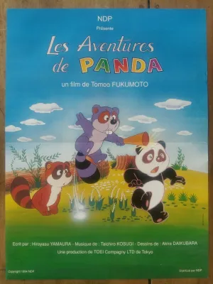 Affiche LES AVENTURES DE PANDA Tomoo FUKUMO Manga Film animation 40x60cm *