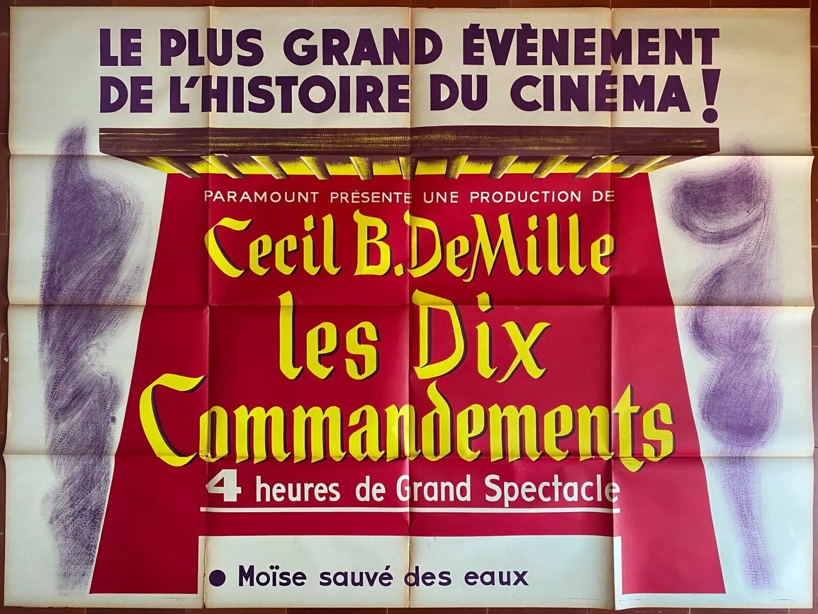 Affiche LES DIX COMMANDEMENTS Ten Commandments CECIL B. DeMILLE 160x240cm