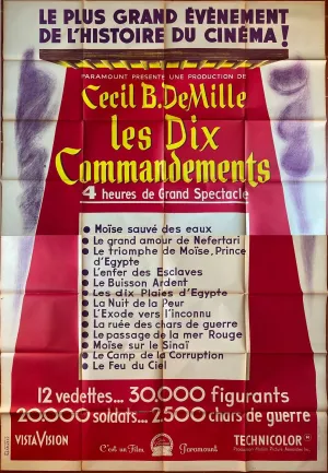 Affiche LES DIX COMMANDEMENTS Ten Commandments CECIL B. DeMILLE 160x240cm