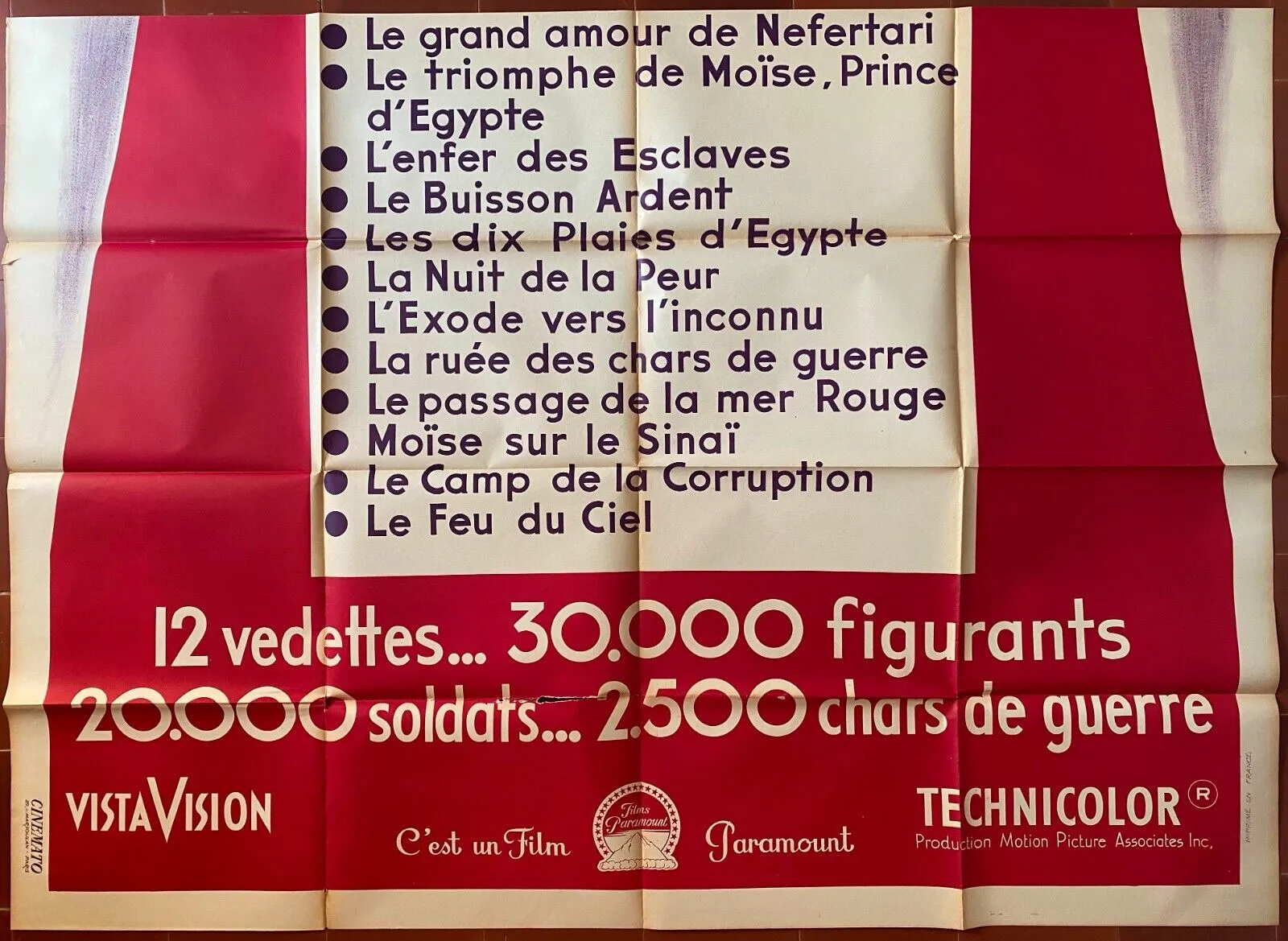 Affiche LES DIX COMMANDEMENTS Ten Commandments CECIL B. DeMILLE 160x240cm