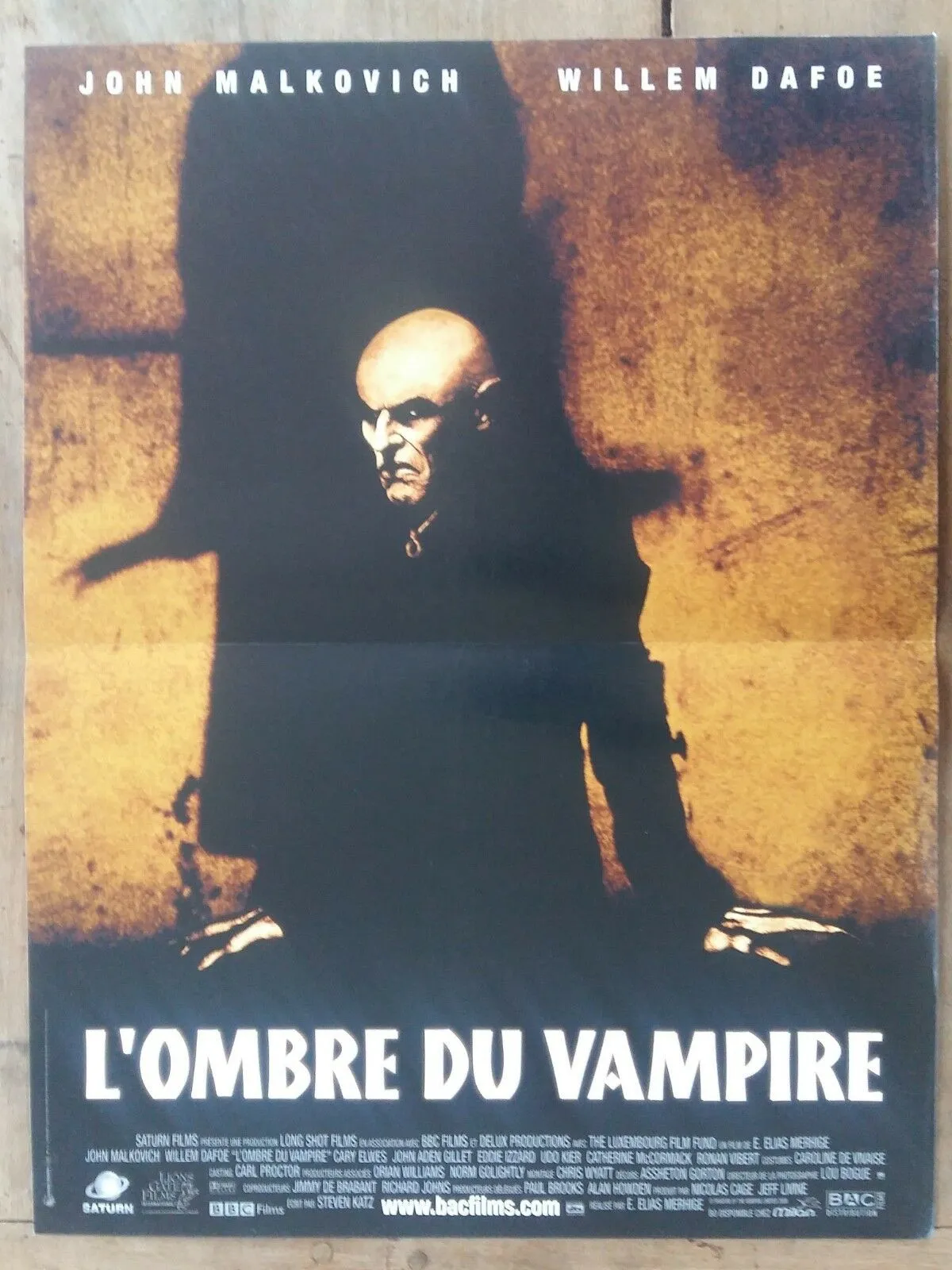 Affiche L'OMBRE DU VAMPIRE John MALKOVICH Willem DAFOE 40x60cm