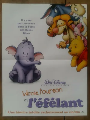 Affiche WINNIE L'OURSON ET L'ELEPHANT Walt Disney Film animation 40x60cm