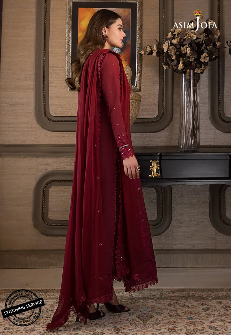 AJIM-06 Asim Jofa The Iqra & Minal Edit Winter Collection 2022 | Unstitched Embroidered Cotton Suits