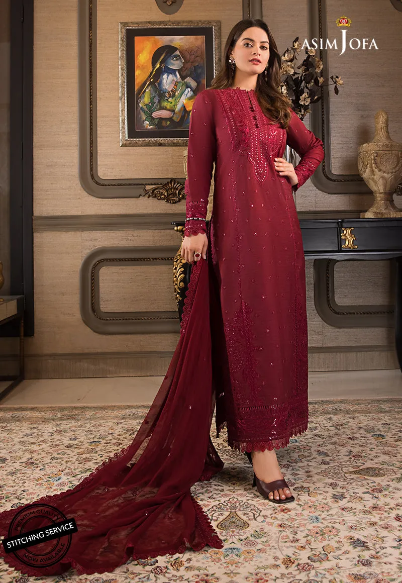 AJIM-06 Asim Jofa The Iqra & Minal Edit Winter Collection 2022 | Unstitched Embroidered Cotton Suits