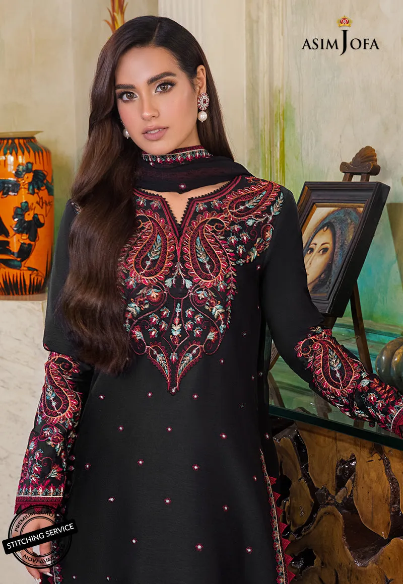 AJIM-07 Asim Jofa The Iqra & Minal Edit Winter Collection 2022 | Unstitched Embroidered Cotton Suits