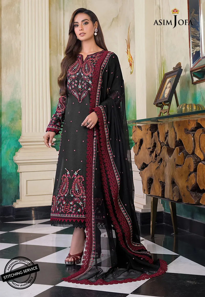 AJIM-07 Asim Jofa The Iqra & Minal Edit Winter Collection 2022 | Unstitched Embroidered Cotton Suits