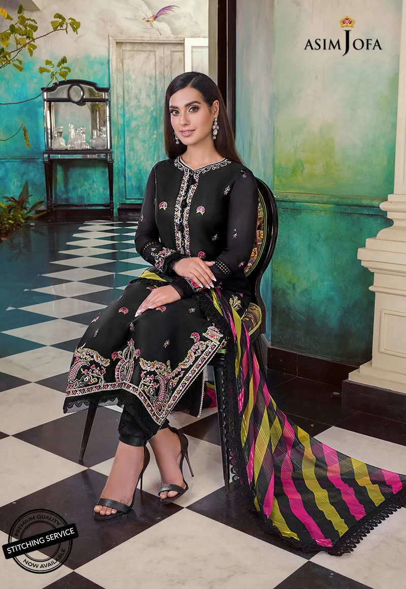 AJIM-11 Asim Jofa The Iqra & Minal Edit Winter Collection 2022 | Unstitched Embroidered Cotton Suits
