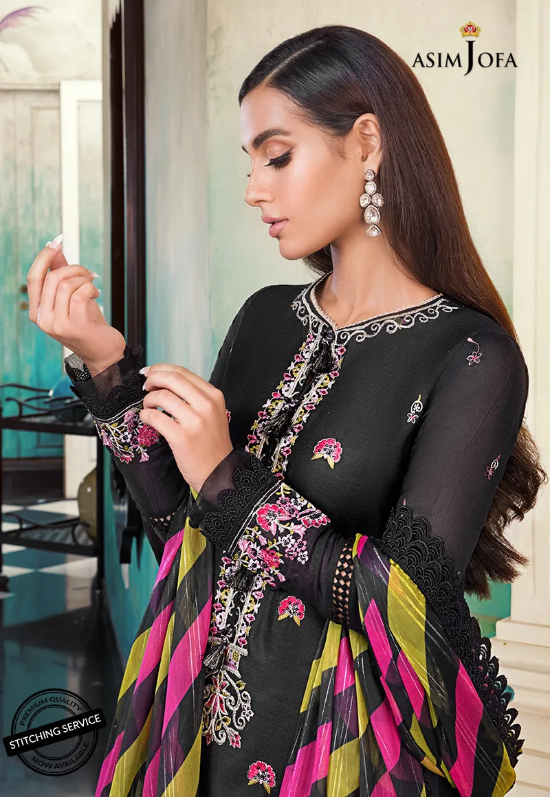 AJIM-11 Asim Jofa The Iqra & Minal Edit Winter Collection 2022 | Unstitched Embroidered Cotton Suits
