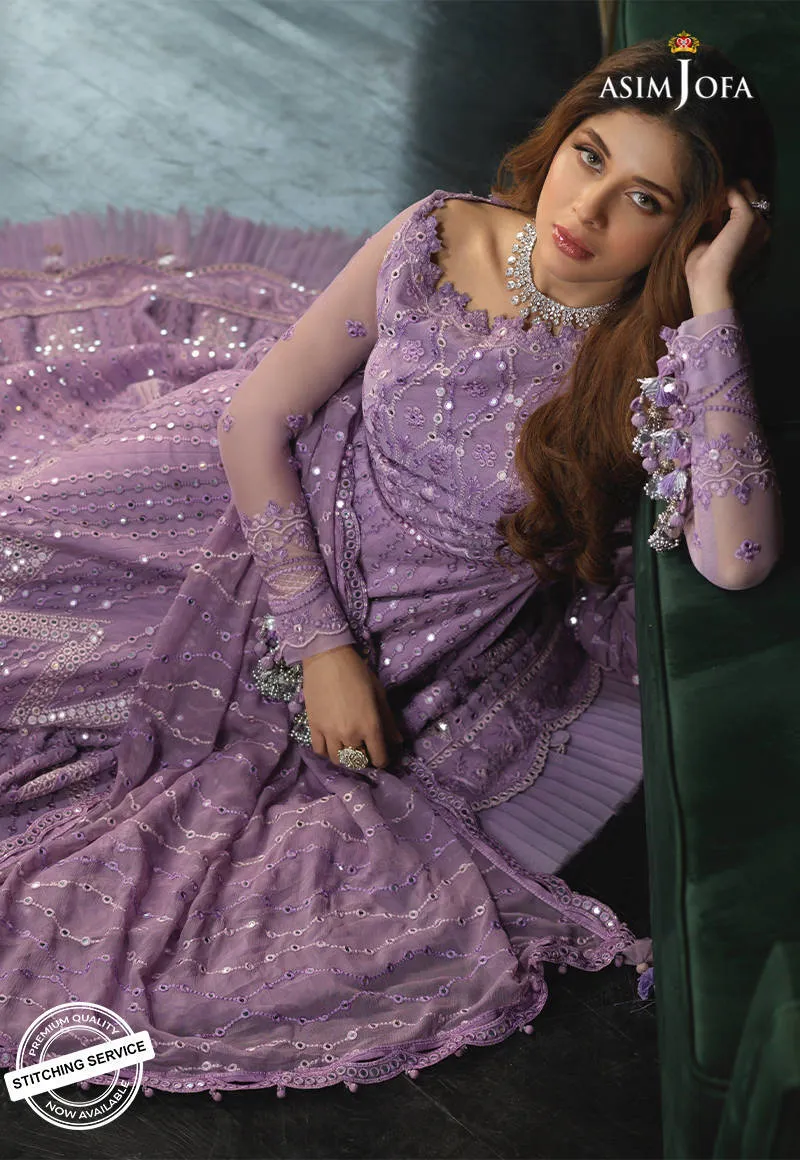 AJN-13 | Asim Jofa Ishq-e-Naubahar Collection 2021 | Unstitched Embroidered Organza Suits