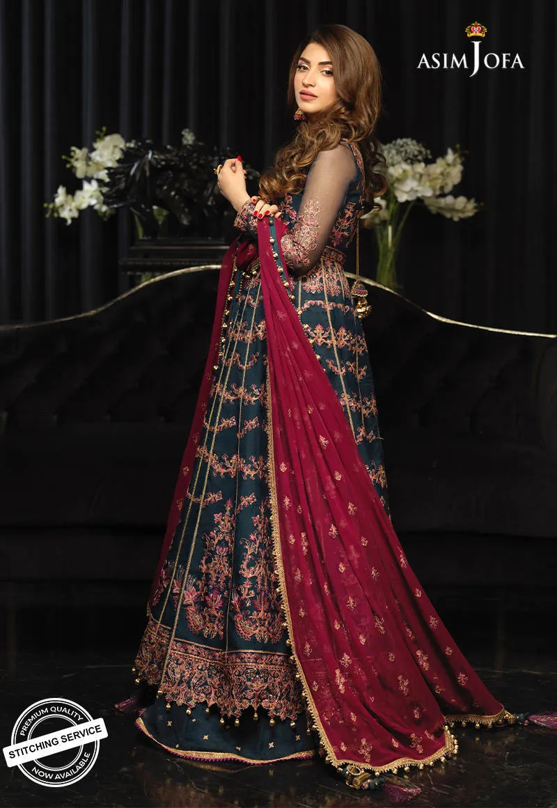 AJN-16 | Asim Jofa Ishq-e-Naubahar Collection 2021 | Unstitched Embroidered Organza Suits