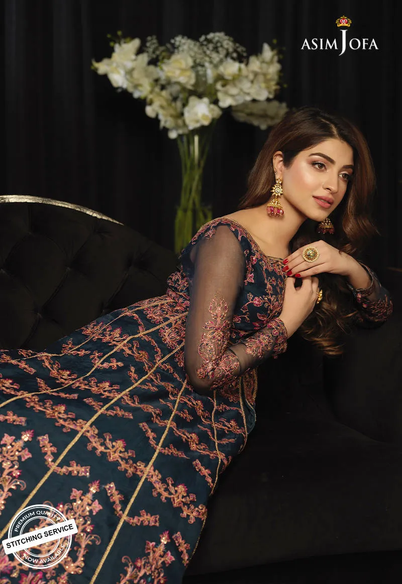 AJN-16 | Asim Jofa Ishq-e-Naubahar Collection 2021 | Unstitched Embroidered Organza Suits
