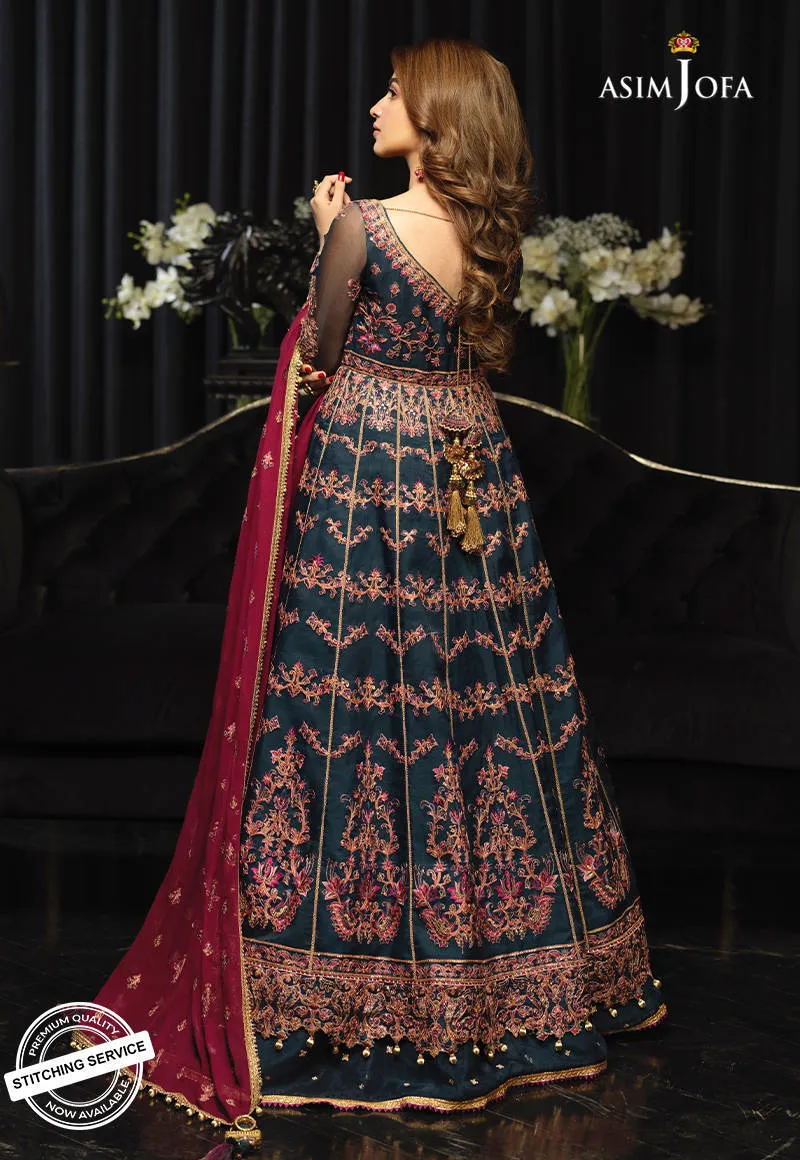 AJN-16 | Asim Jofa Ishq-e-Naubahar Collection 2021 | Unstitched Embroidered Organza Suits