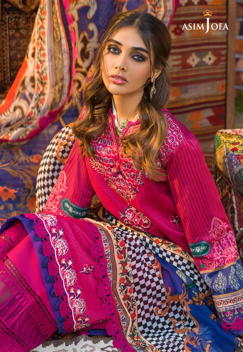 AJPR-08 | Asim Jofa Prints Rania Collection 2022 | Unstitched Embroidered Lawn Suits