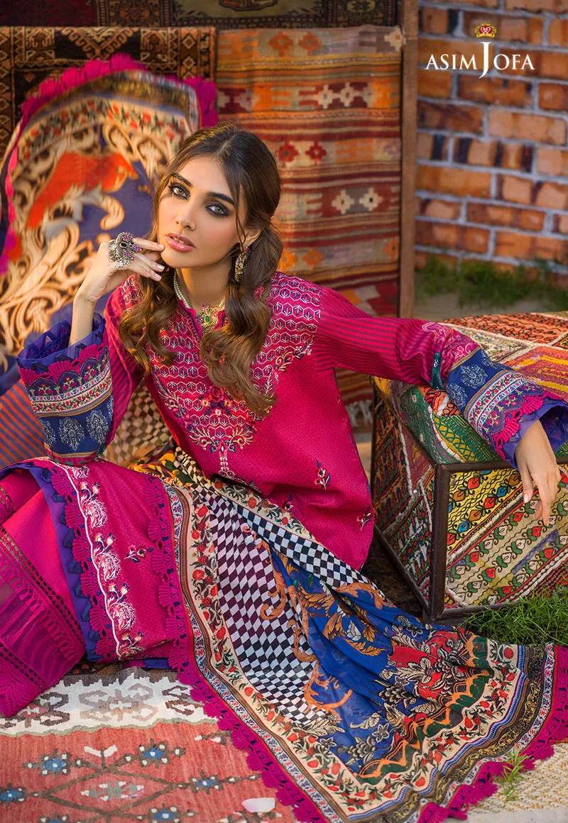 AJPR-08 | Asim Jofa Prints Rania Collection 2022 | Unstitched Embroidered Lawn Suits