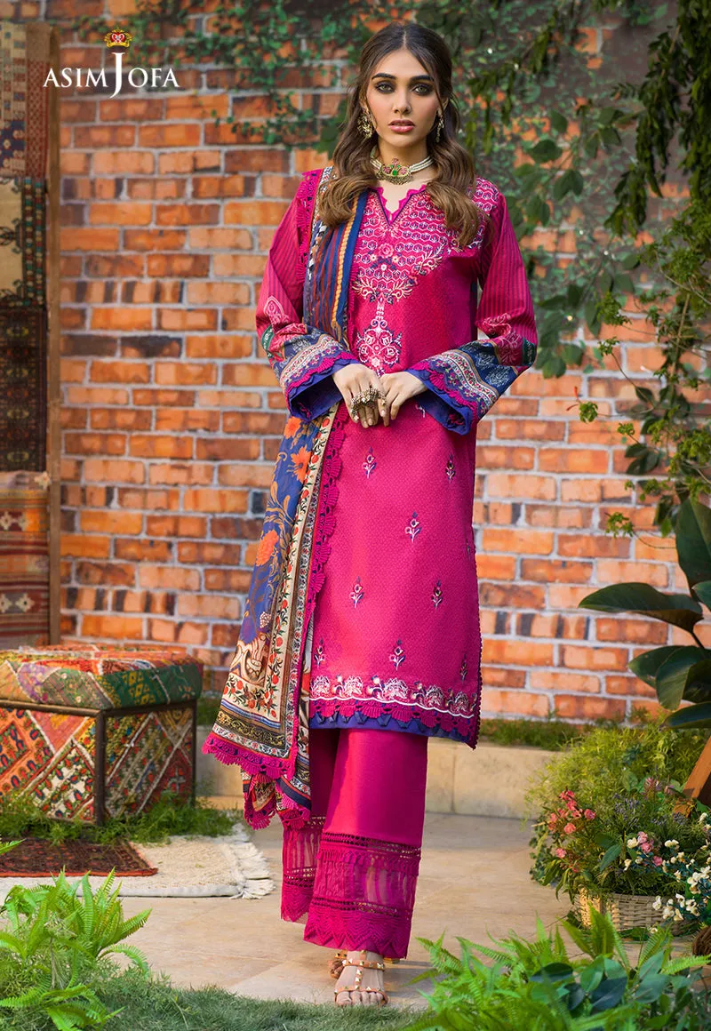 AJPR-08 | Asim Jofa Prints Rania Collection 2022 | Unstitched Embroidered Lawn Suits